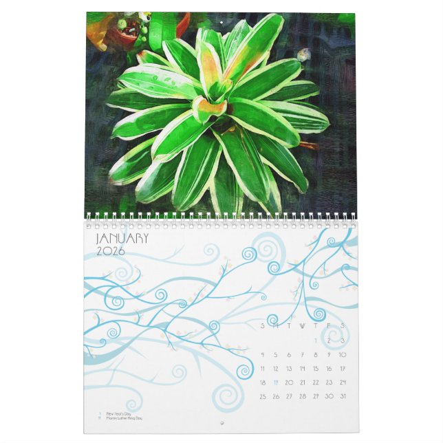 Calendrier bromeliad et orchidées tropicaux, Fairchild g (Jan 2026)