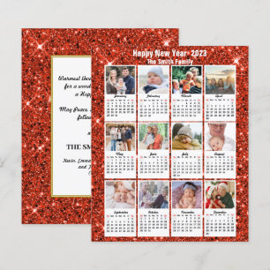 Calendrier budgétaire 2023 12 Carte rouge pailleté
