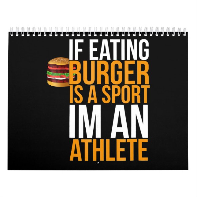 Calendrier Burger Hamburger BBQ Humour Funny Pun Cadeau (Protection)
