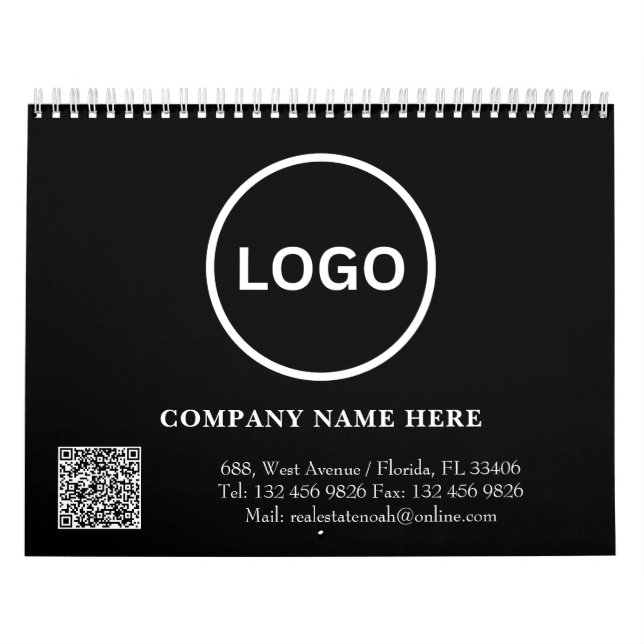 Calendrier Business Logo Code QR Entreprise Moderne (Protection)