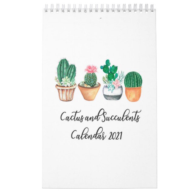 Calendrier Cactus et succulents dans l'aquarelle (Protection)
