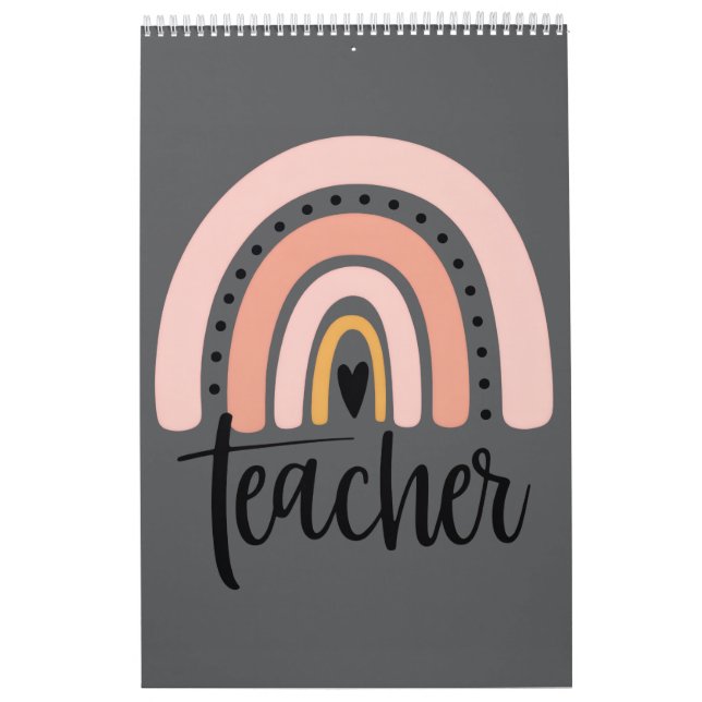 Calendrier Cadeau Arc-en-ciel d'amour d'enseignant d'enseigne (Protection)
