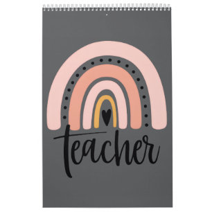 Calendrier Cadeau Arc-en-ciel d'amour d'enseignant d'enseigne