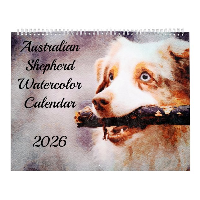 Calendrier Cadeau Chiens de Berger Australien 2026 Aussies (Protection)