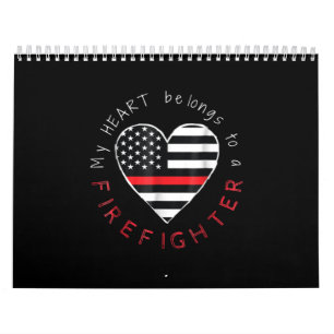 Calendrier Cadeau pompier Mon coeur est long pompier