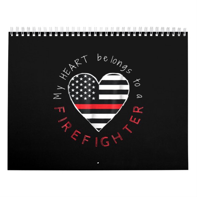 Calendrier Cadeau pompier | Mon coeur est long pompier (Protection)