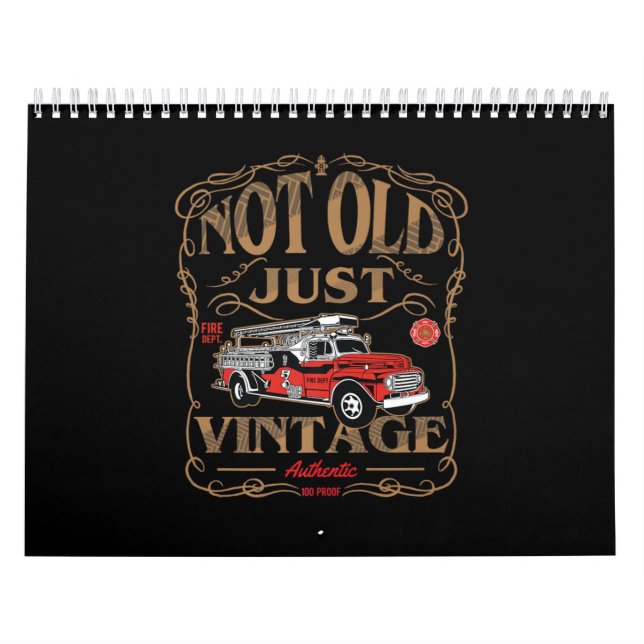 Calendrier Cadeau pompier | Vieux pompier Vintage (Protection)