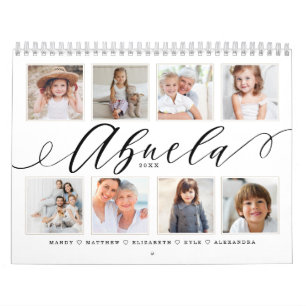 Calendrier Cadeau pour Abuela Petits-enfants Photos de fami