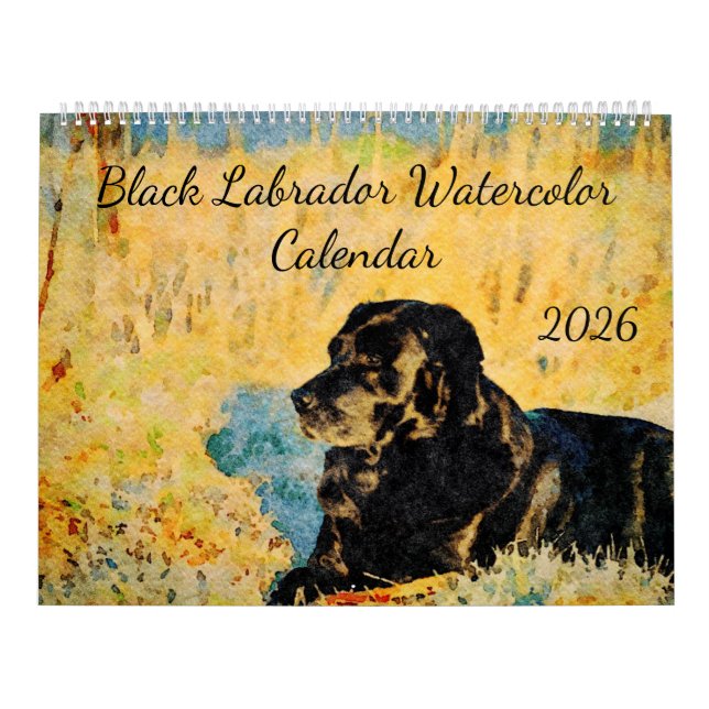 Calendrier Cadeau pour amateur de chien Black Lab 2026 et cha (Protection)