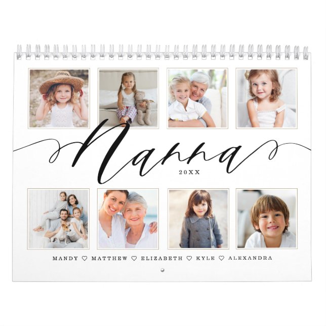 Calendrier Cadeau pour Nanna | Petits-enfants Photos de famil