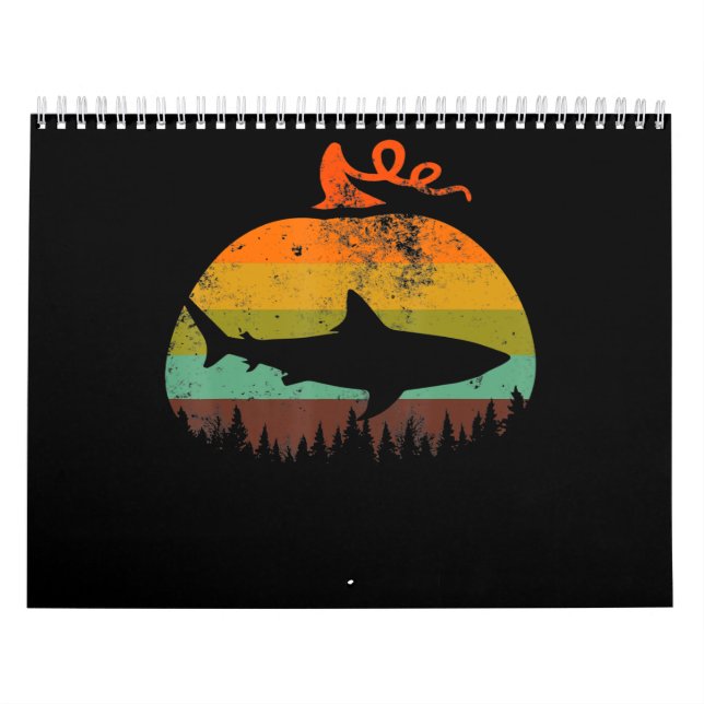 Calendrier Cadeaux d'Halloween Citrouilles de requins Vintage (Protection)