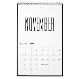 Calendrier Cadre simple minimaliste noir et blanc 2027