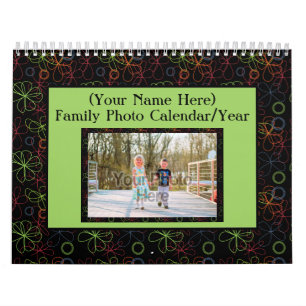 Calendrier Cadres colorés Famille Photo 1 par page