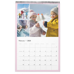 Calendrier Cadres Pastel Monthly Photo Collage Photos de fami
