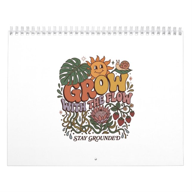 Calendrier Cahier Spirale Retro Grow With The Flow | Bohème N (Protection)