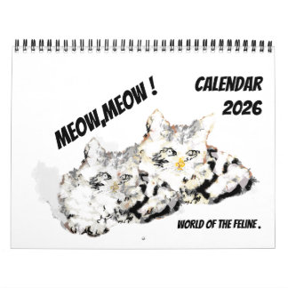 Calendrier Calendar 2026 : Love of The Feline