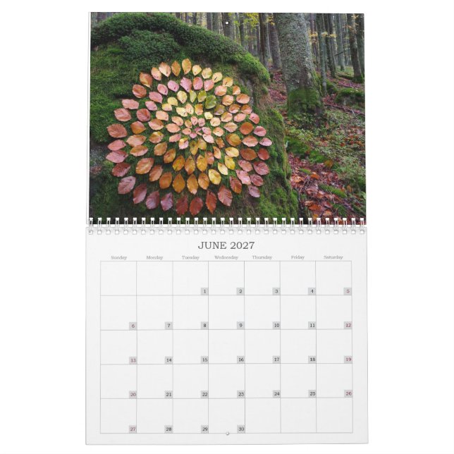 Calendrier calendar forests 2026 art landart nature (Jun 2027)