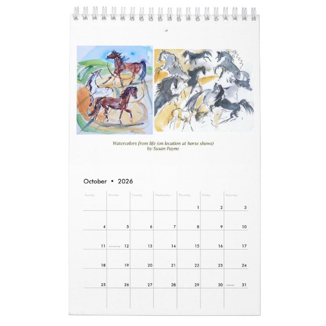 Calendrier Calendar of Susan Payne Equine Art - 2022 (Oct 2026)