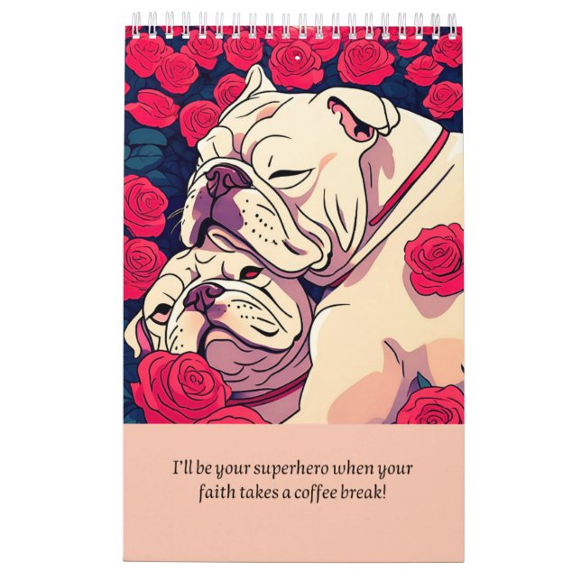 Calendrier Calendar romantic bulldog (Dos)