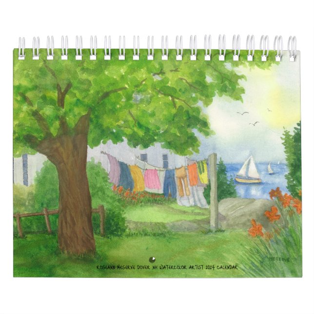 CALENDRIER CALENDAR ROSEANN MESERVE ARTISTE DE COULEUR D'EAU  (Protection)