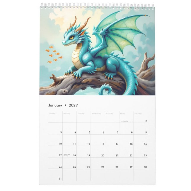 Calendrier Calendario Dragones (Jan 2027)