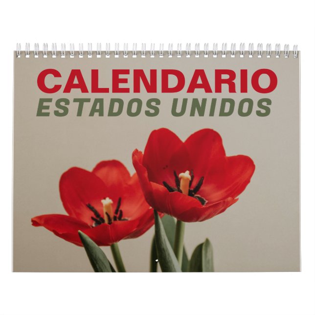Calendrier Calendario USA con Festivos | Espagne USA 2026 (Protection)