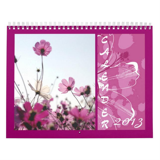 Calendrier Calender 2013 belles fleurs roses (Protection)