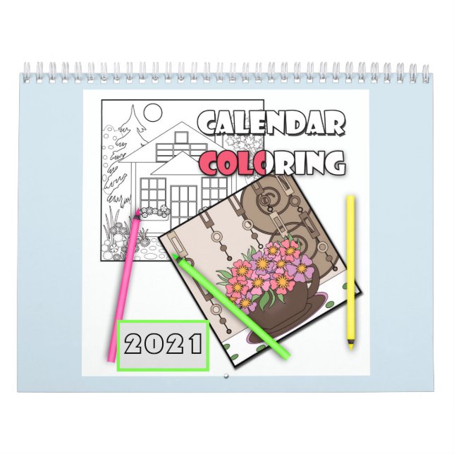 Calendrier Calendrier, coloriage, 2021 (Protection)