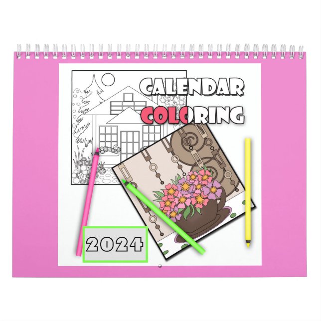 Calendrier Calendrier, coloriage, 2024 (Protection)