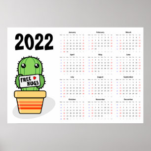 Calendrier Câlins Gratuits 2022 Poster - Début dim
