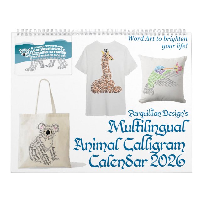 Calendrier Calligramme Animal 2026 (Protection)