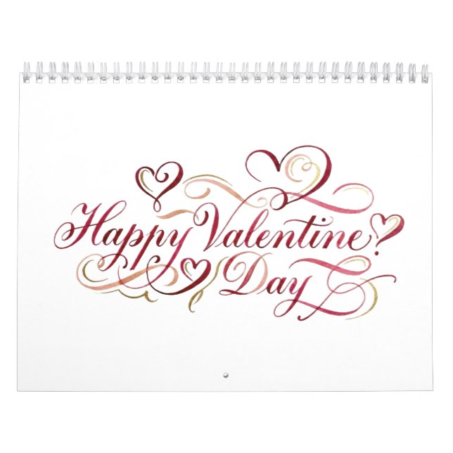 Calendrier Calligraphie aquarelle élégante Joyeuse Saint-Vale (Protection)