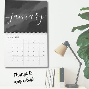 Calendrier Calligraphie de script minimaliste simple