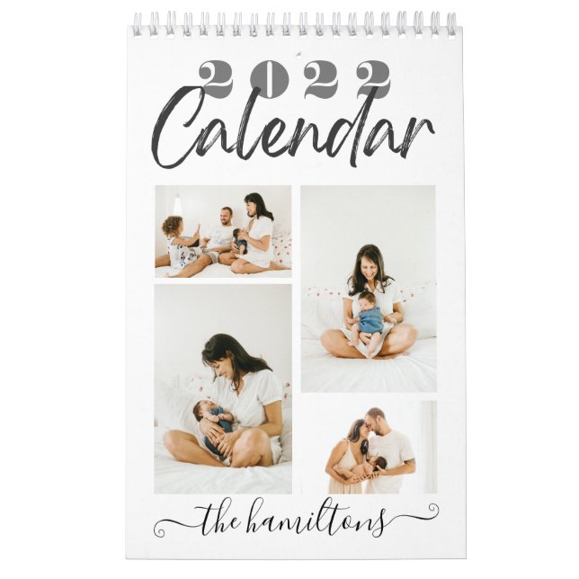 Calendrier Calligraphie moderne noir Sketchy Photo du Nouvel  (Protection)