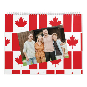 Calendrier Canada Insérer une photo Motif du drapeau canadi