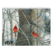 Cardinaux à l'aquarelle 2026