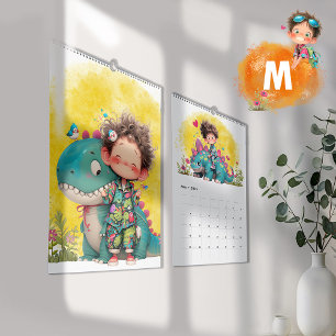Calendrier Caricature pour garçons et dinosaures 2025