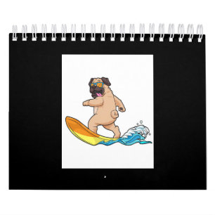 Calendrier Carlin Surfboard Carlin de surf Portant des lunett