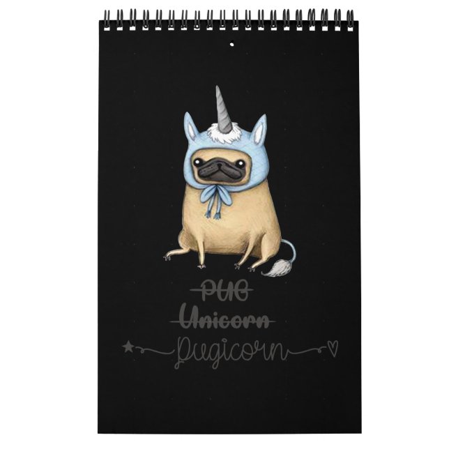 Calendrier Carlin unicorne égale PUGICORN (Protection)