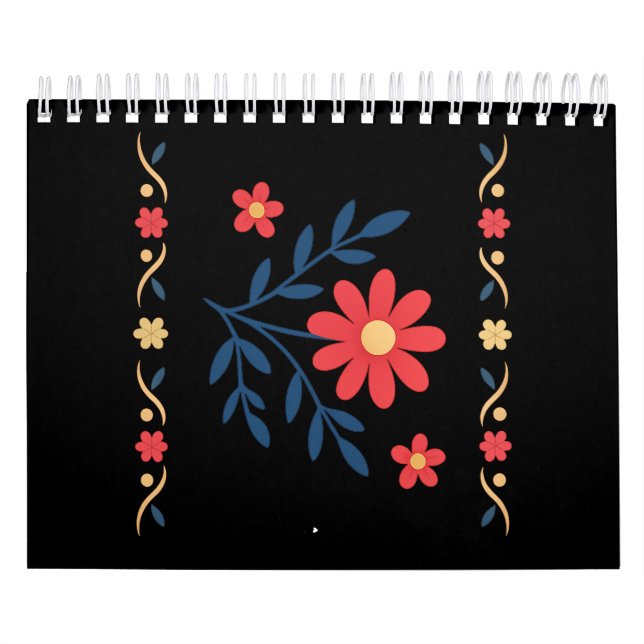Calendrier Carnet à motifs floraux (Protection)