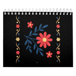 Calendrier Carnet à motifs floraux
