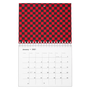 Calendrier Carrés noirs coccinelle rouge couleurs Coléoptère