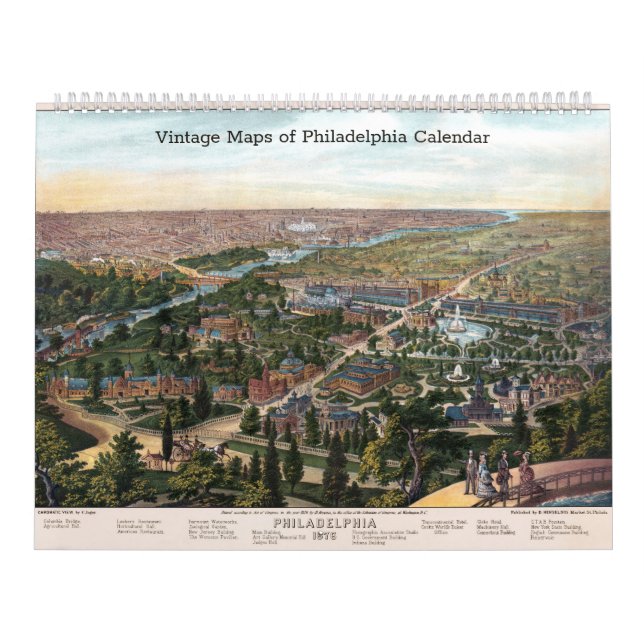Calendrier Cartes vintages de Philadelphie (Protection)