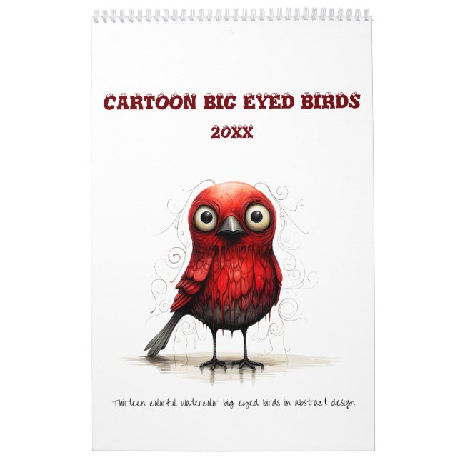 Calendrier Cartoon Abstrait Big Eyed Birds (Protection)