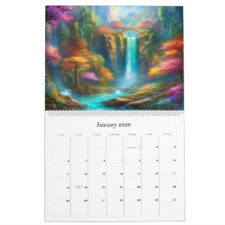Calendrier Cascades en aquarelle