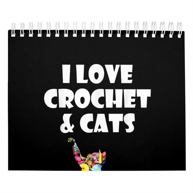Calendrier Cat I Love crochet et Cats Embroidery Needlepoint (Protection)