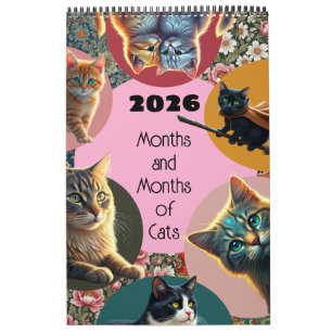 Calendrier Cats mois amoureux des chats chaton fou