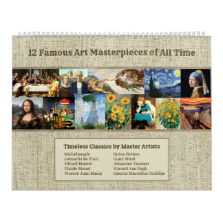 Calendrier Célèbres chefs-d'oeuvre d'art de tous les temps gr