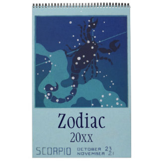 Calendrier Céleste Vintage, Signes des Constellations du Zodi