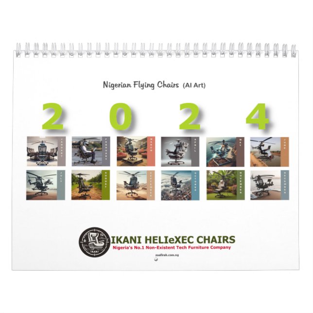 Calendrier Chaises volantes nigérianes (Art AI) (Protection)